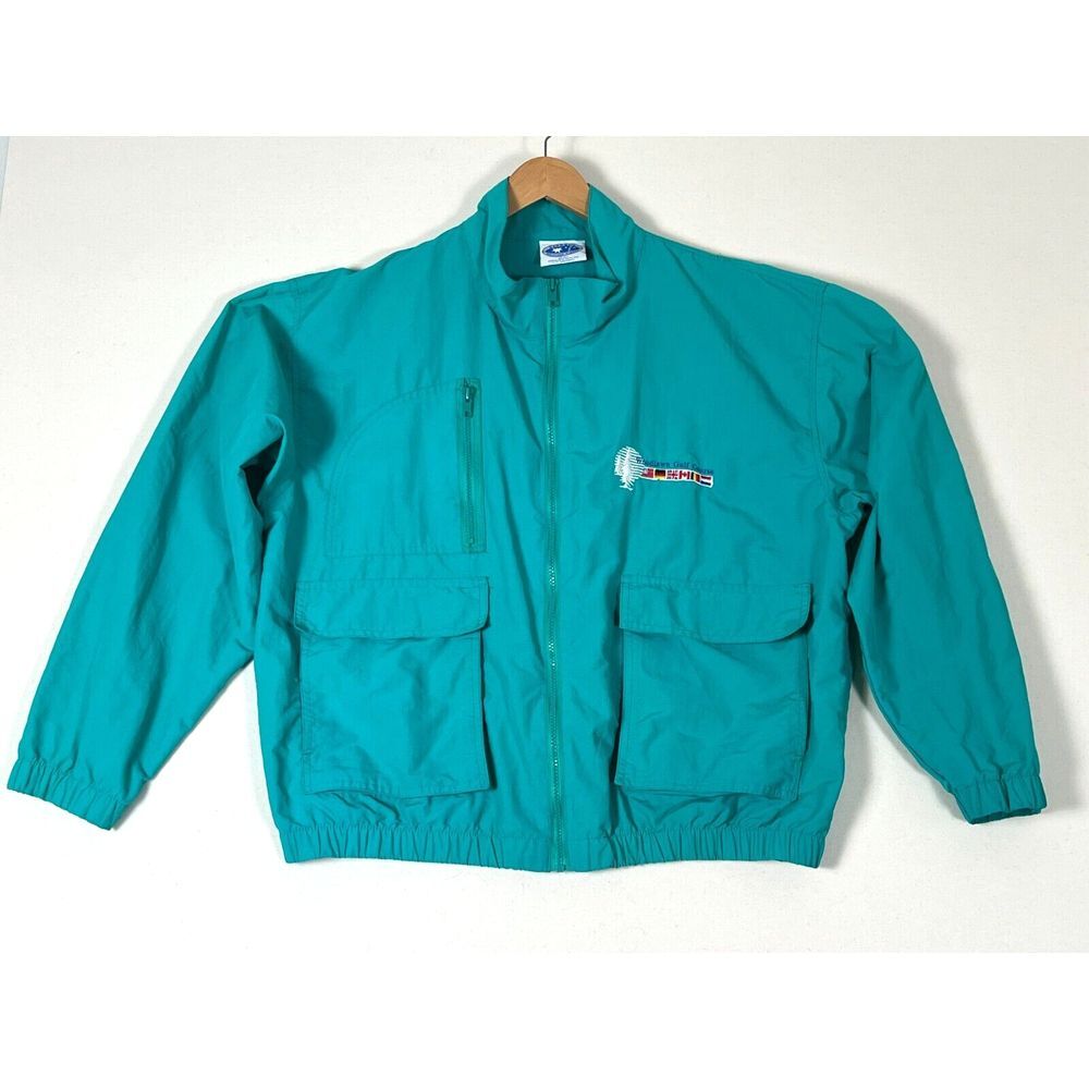 Vintage Starbus Green Golf Jacket/Windbreaker Size L Golf Course U.S. Airforce